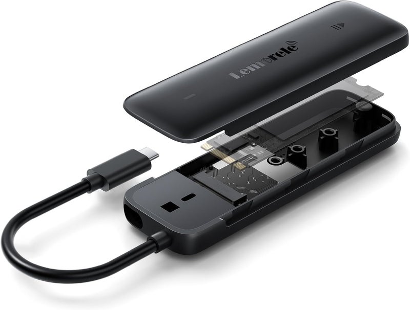 Lemorele M.2 NVMe Enclosure,USB 3.2 Gen2 10Gbps Tool-Free,SSD Enclosure for PCIe M-Key,Nvme USB Adapter Support UASP Trim for 2280 2260 2242 2230(Sata NOT Supported) - Image 4